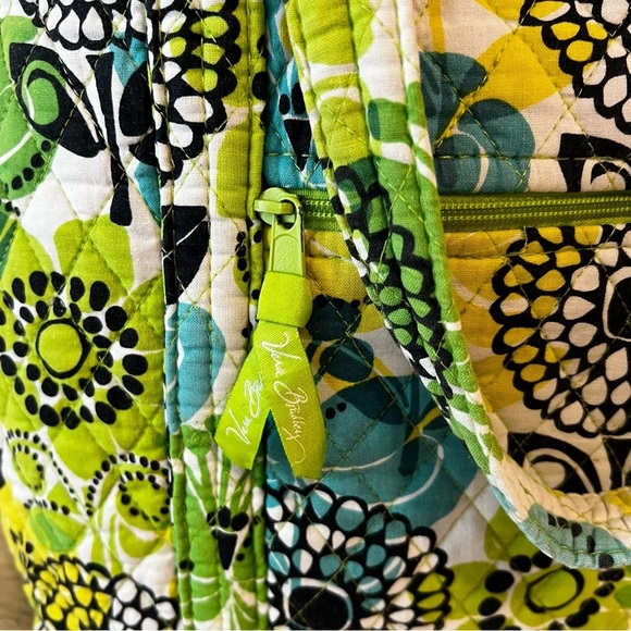 VERA BRADLEY Limes Up 2012 Large Toggle Tote 2 Handles Y2K Yellow Green Floral - Picture 9 of 16